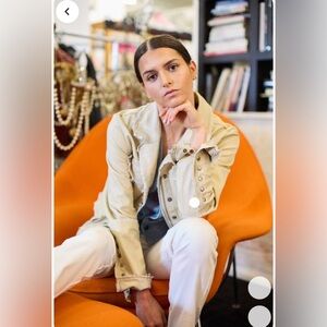 🤍 Jakett “Meryl” Waxed Leather Jacket – Off White / Crème – Size S 🤍 NWT